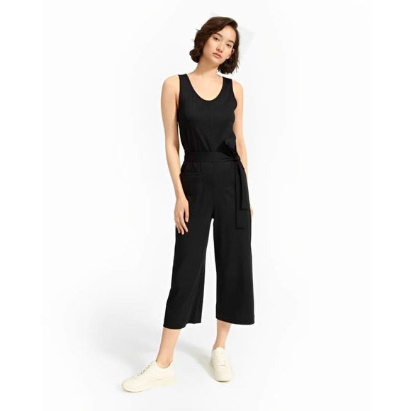 Everlane Pants - Everlane The Luxe Cotton Jumpsuit Black Size XS Sleeveless Straight Leg Casual